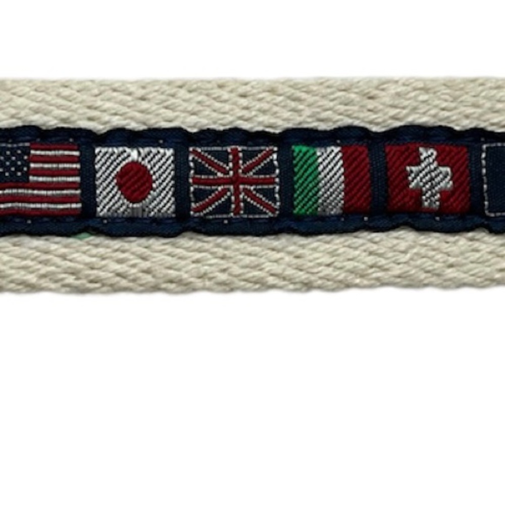 United Colors Of Benetton Flag Belt Italy Benetton 100% Cotton S Vtg 1980s - Picture 7 of 10